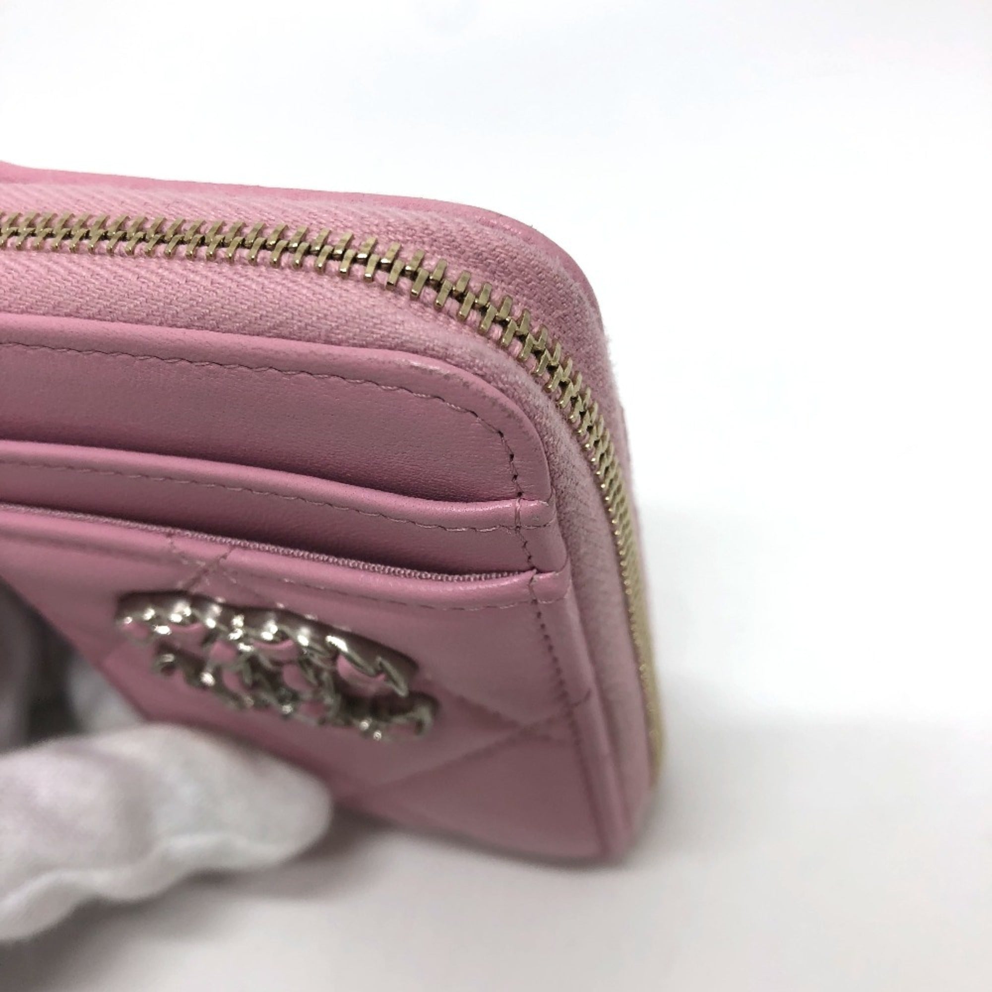 Chanel Pink Leather Coin Purse/Coin Case