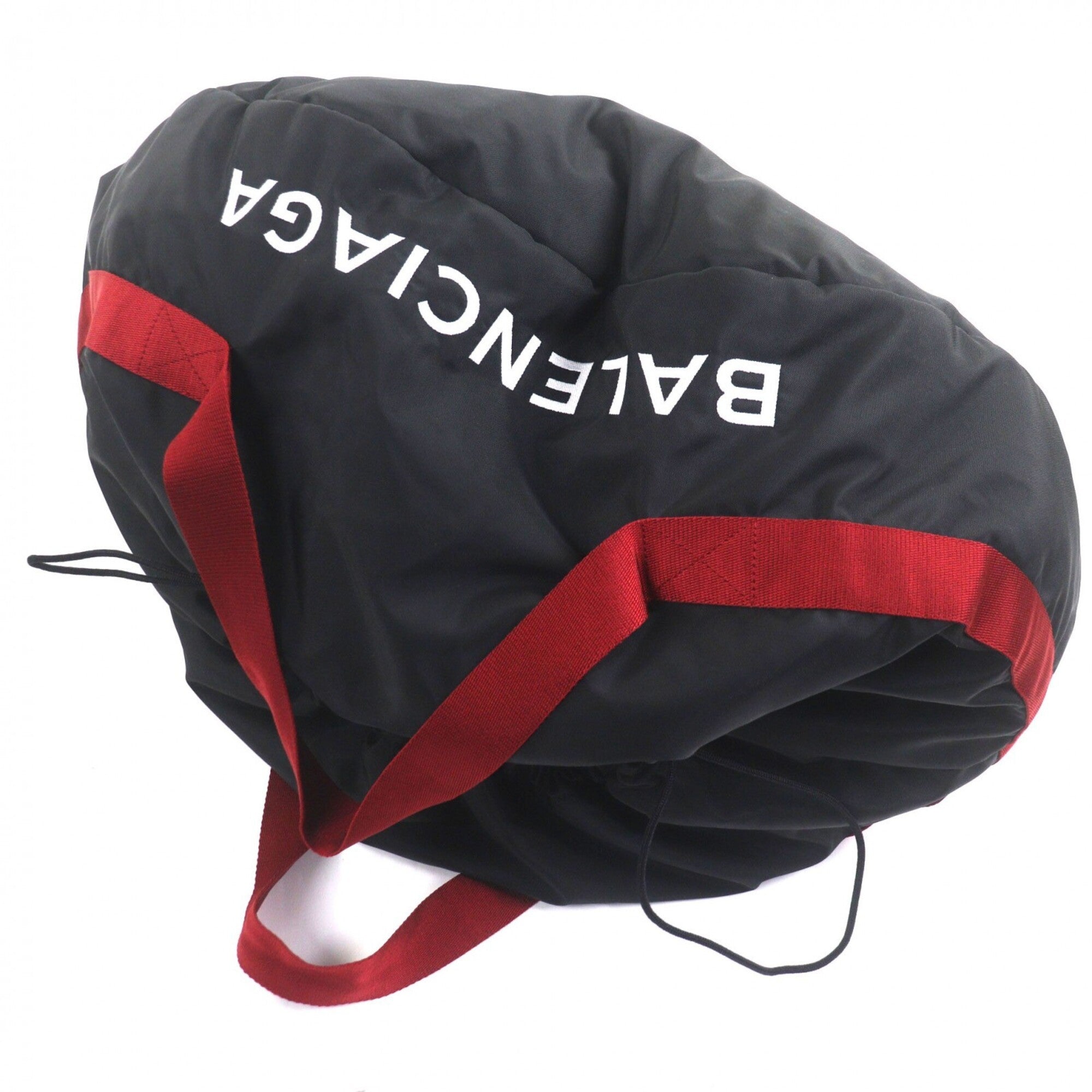Balenciaga Black Red Color Nylon Boston