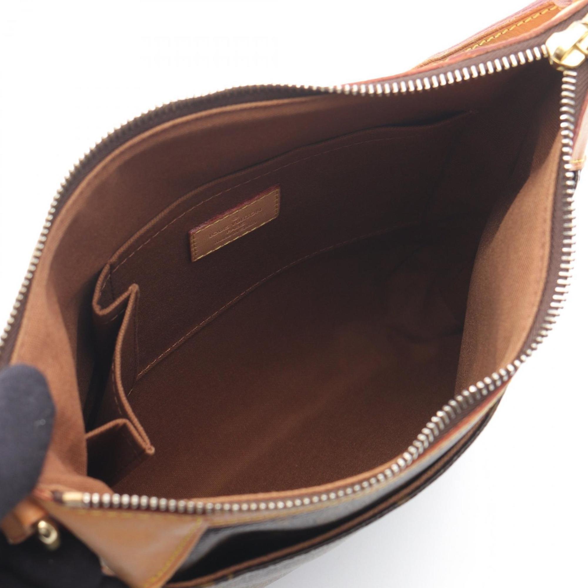Louis Vuitton Brown Coated Canvas Leather Shoulder Bag