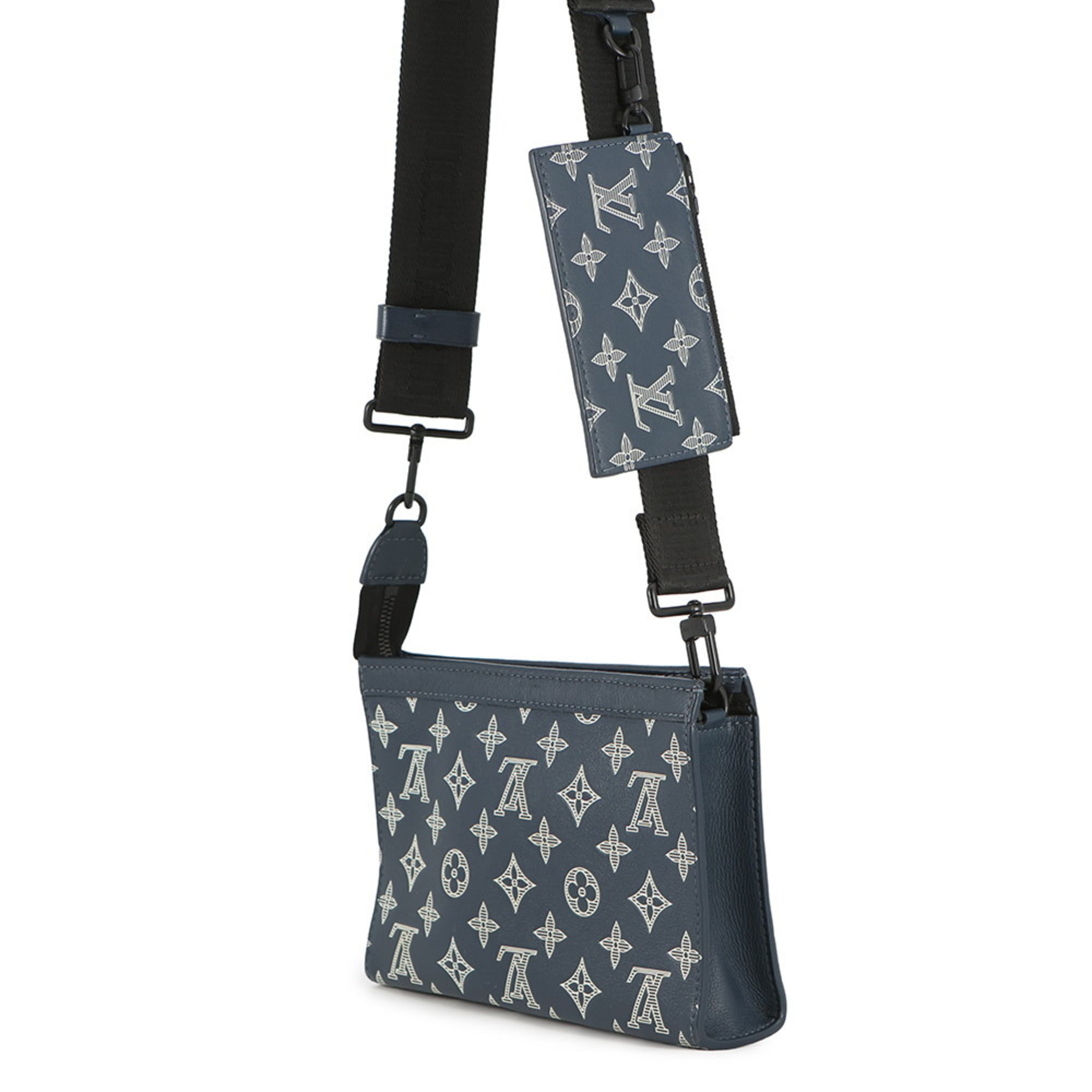Louis Vuitton Monogram Shadow Navy Monogram Shadow Shoulder Bag