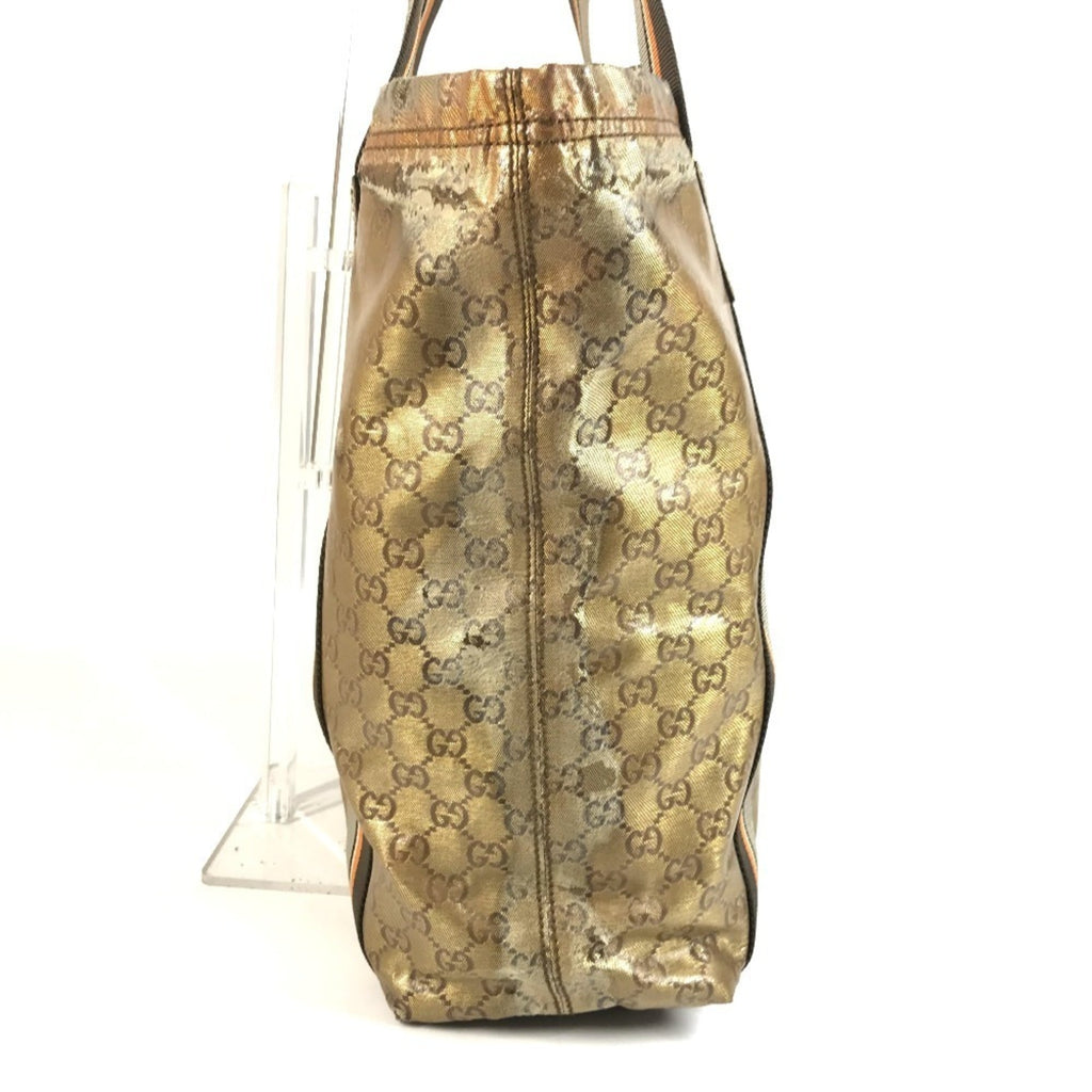 Gucci Gold Coated Canvas Shoulder Bag Tote Bag (Pre-Owned)
