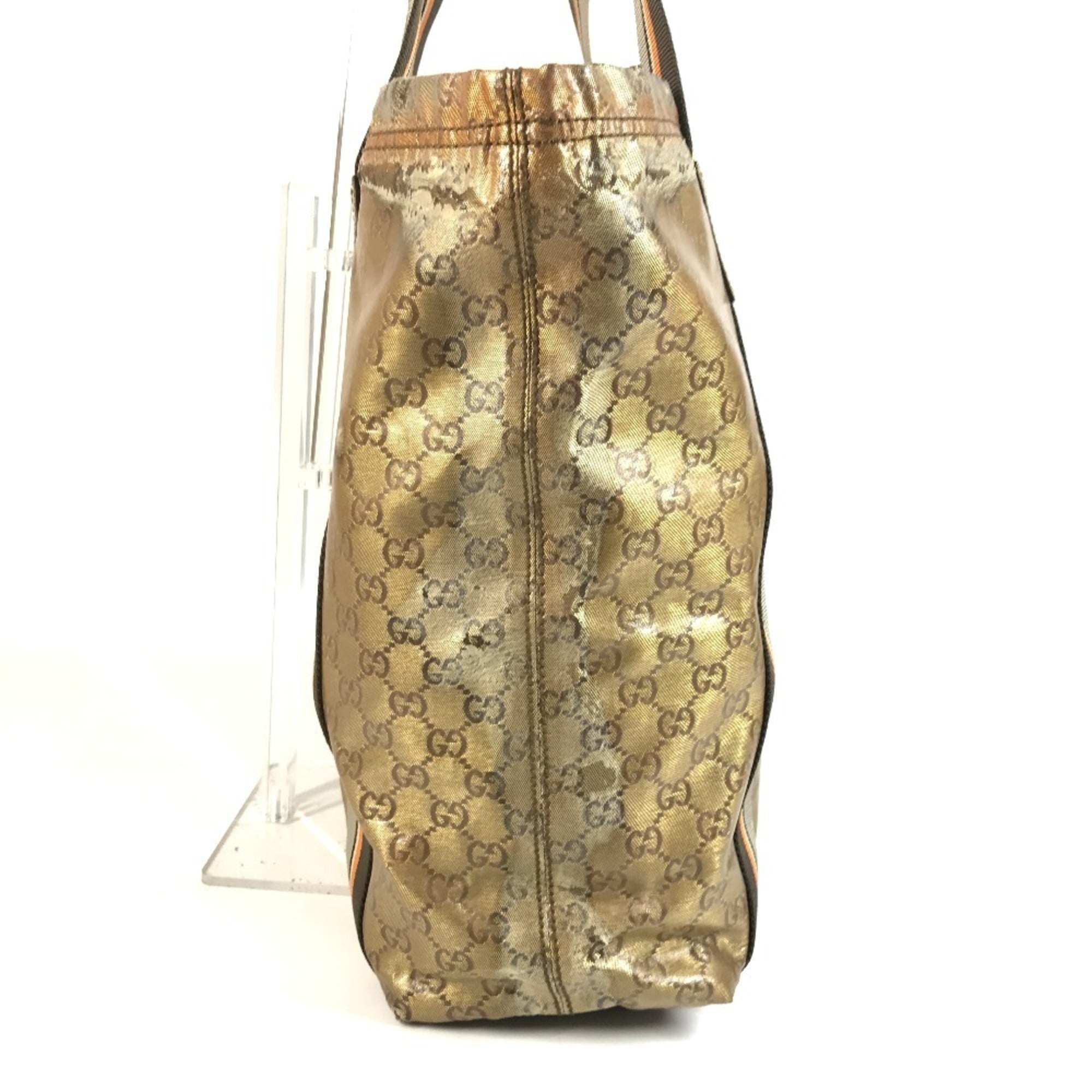 Gucci Gold Coated Canvas Shoulder Bag Tote Bag (Pre-Owned)