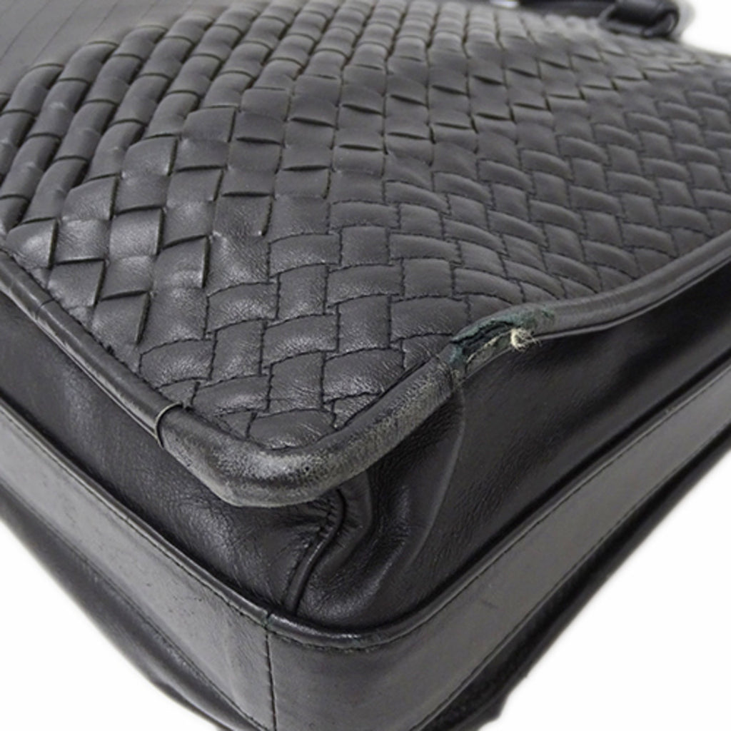 Bottega Veneta Black Leather Briefcase