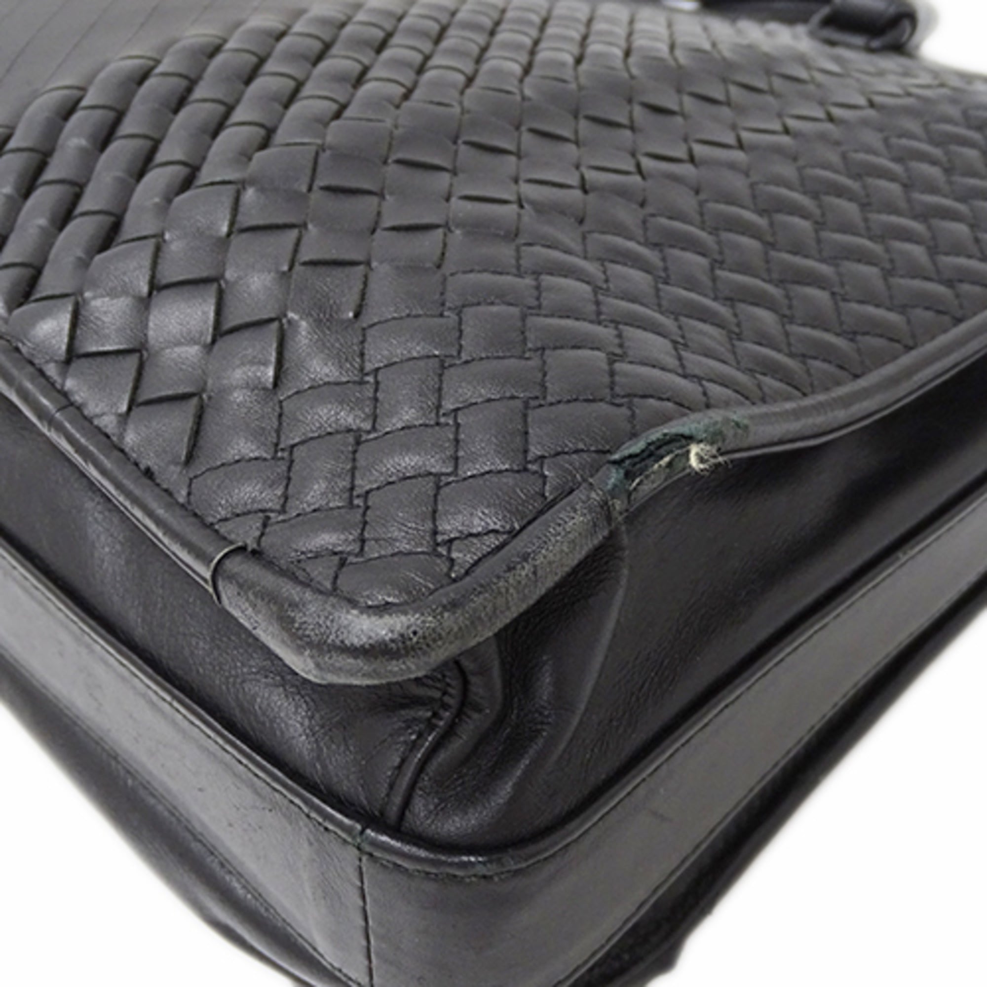 Bottega Veneta Black Leather Briefcase