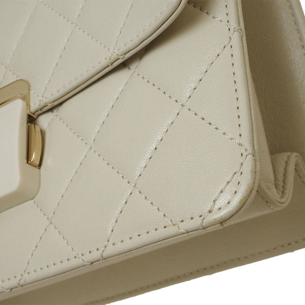 Chanel Light Beige Leather Shoulder Bag
