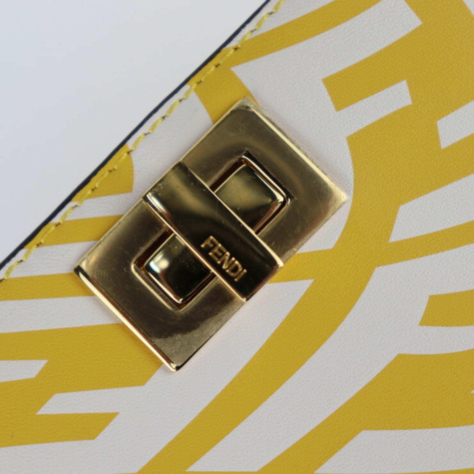 Fendi Yellow Leather Pochette Pouch Shoulder Bag