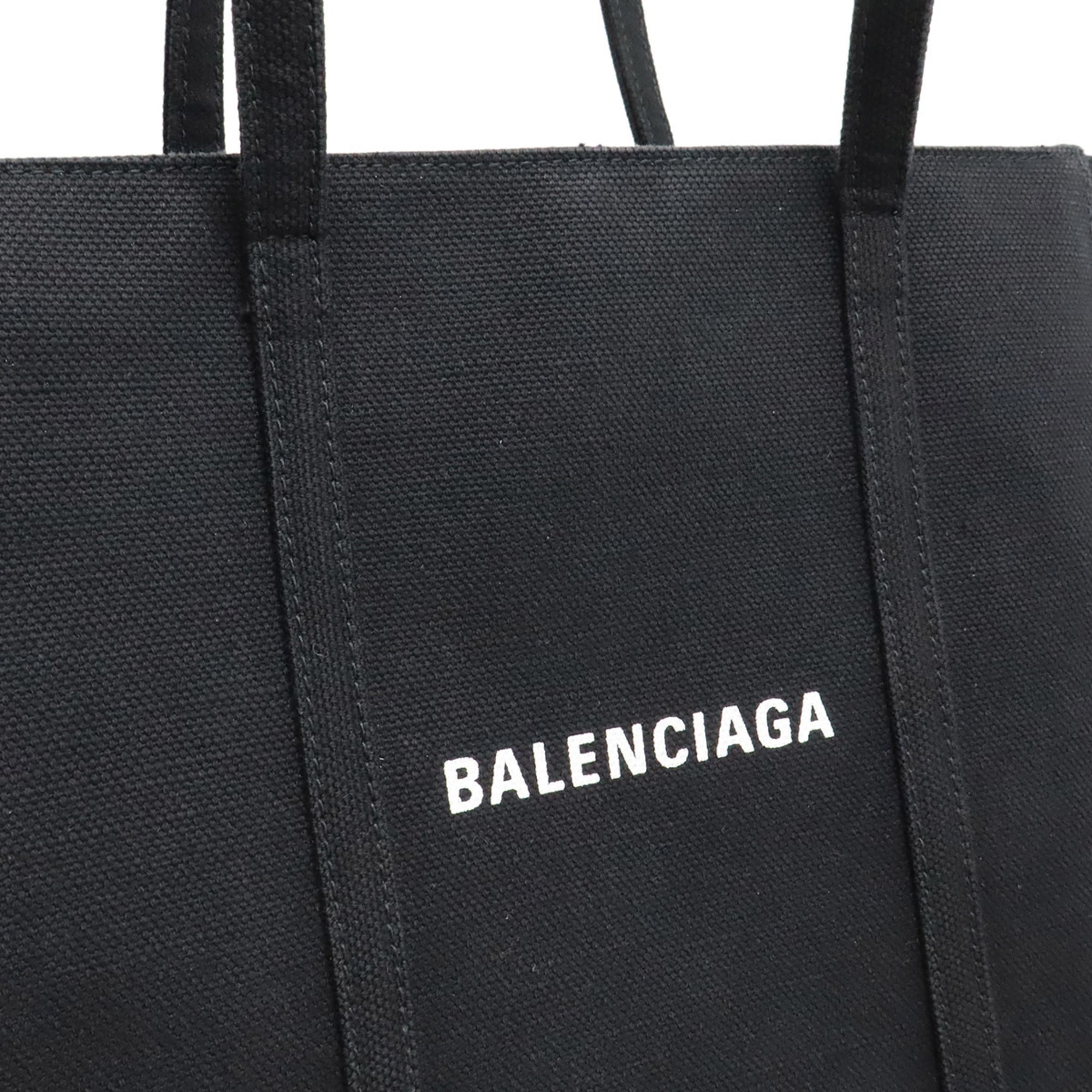 Balenciaga Black Canvas Shoulder Bag Tote