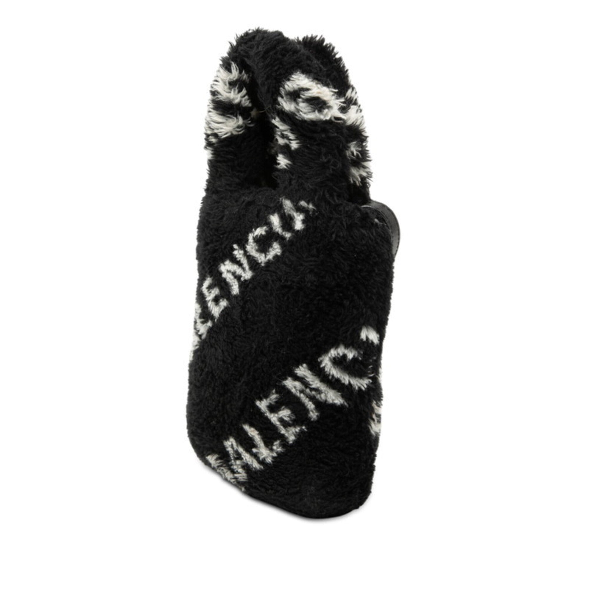 Balenciaga Black Faux Fur Handbag Shoulder