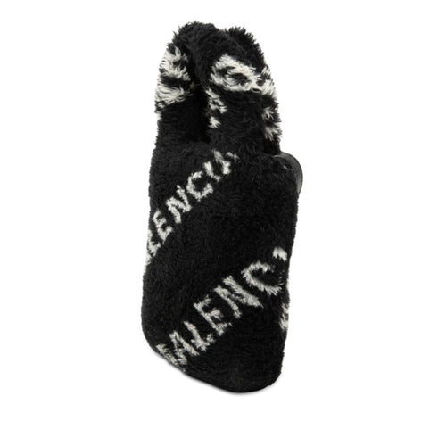 Balenciaga Black Faux Fur Handbag Shoulder
