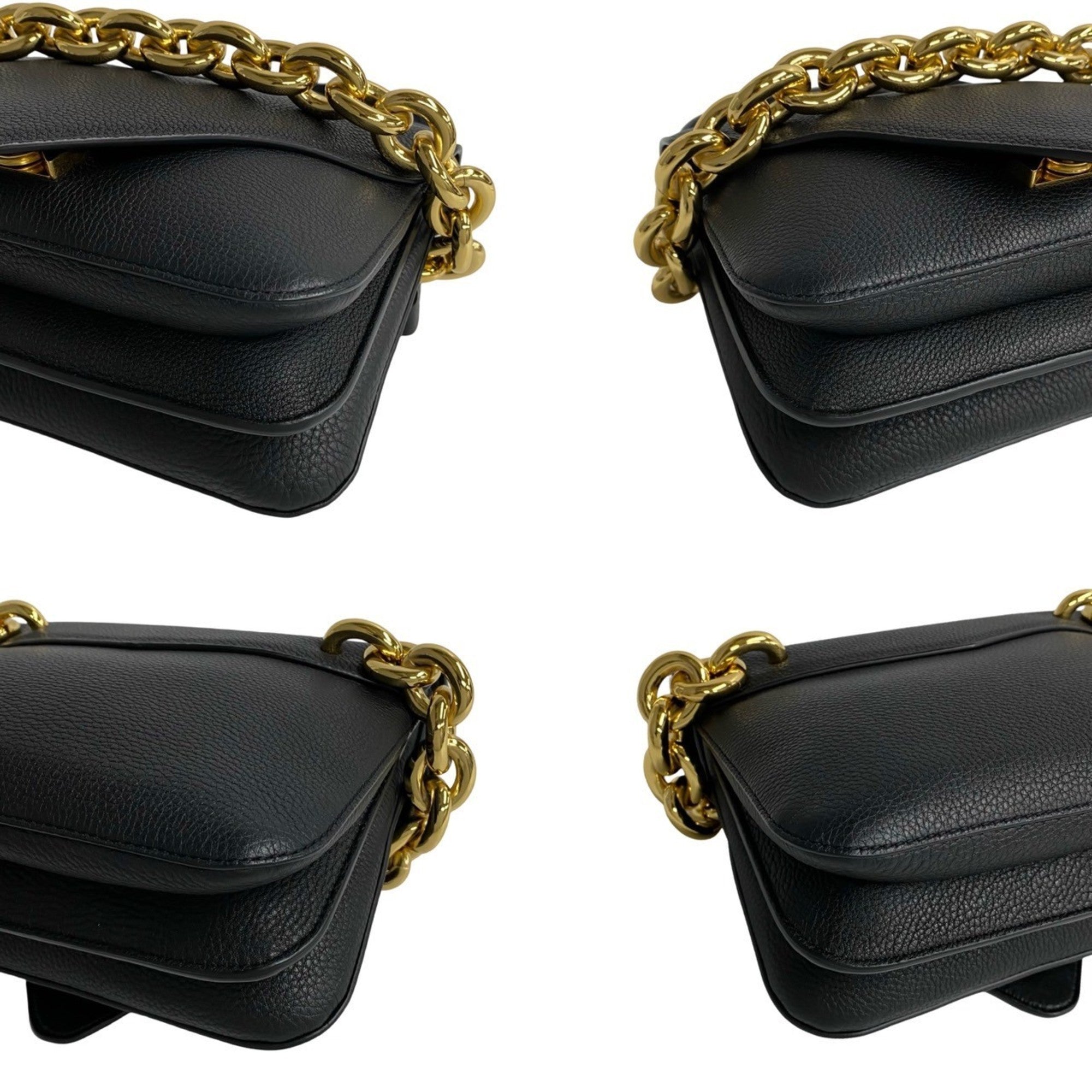 Bottega Veneta Black Leather Handbag Shoulder Bag
