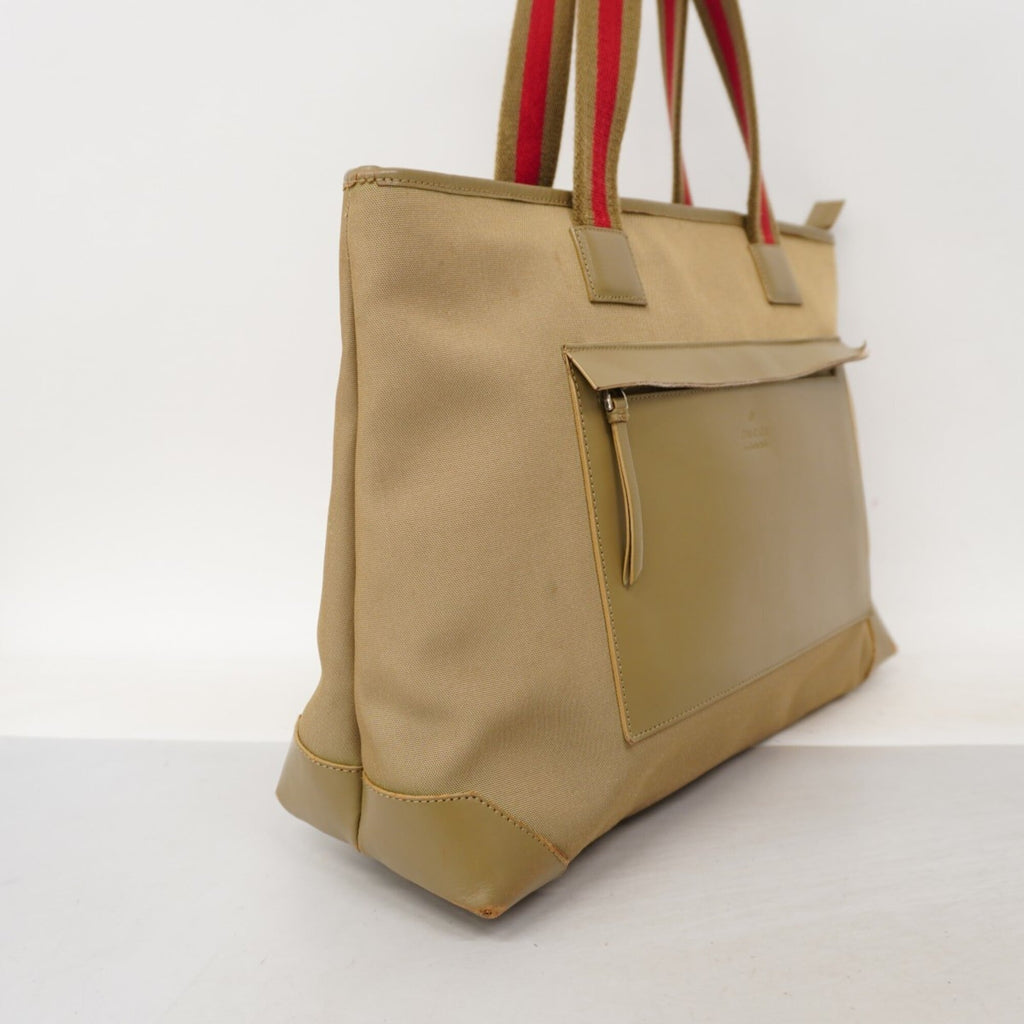 Gucci Khaki Canvas Tote Bag (Pre-Owned)