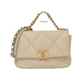 Chanel Light Beige Leather Shoulder Bag