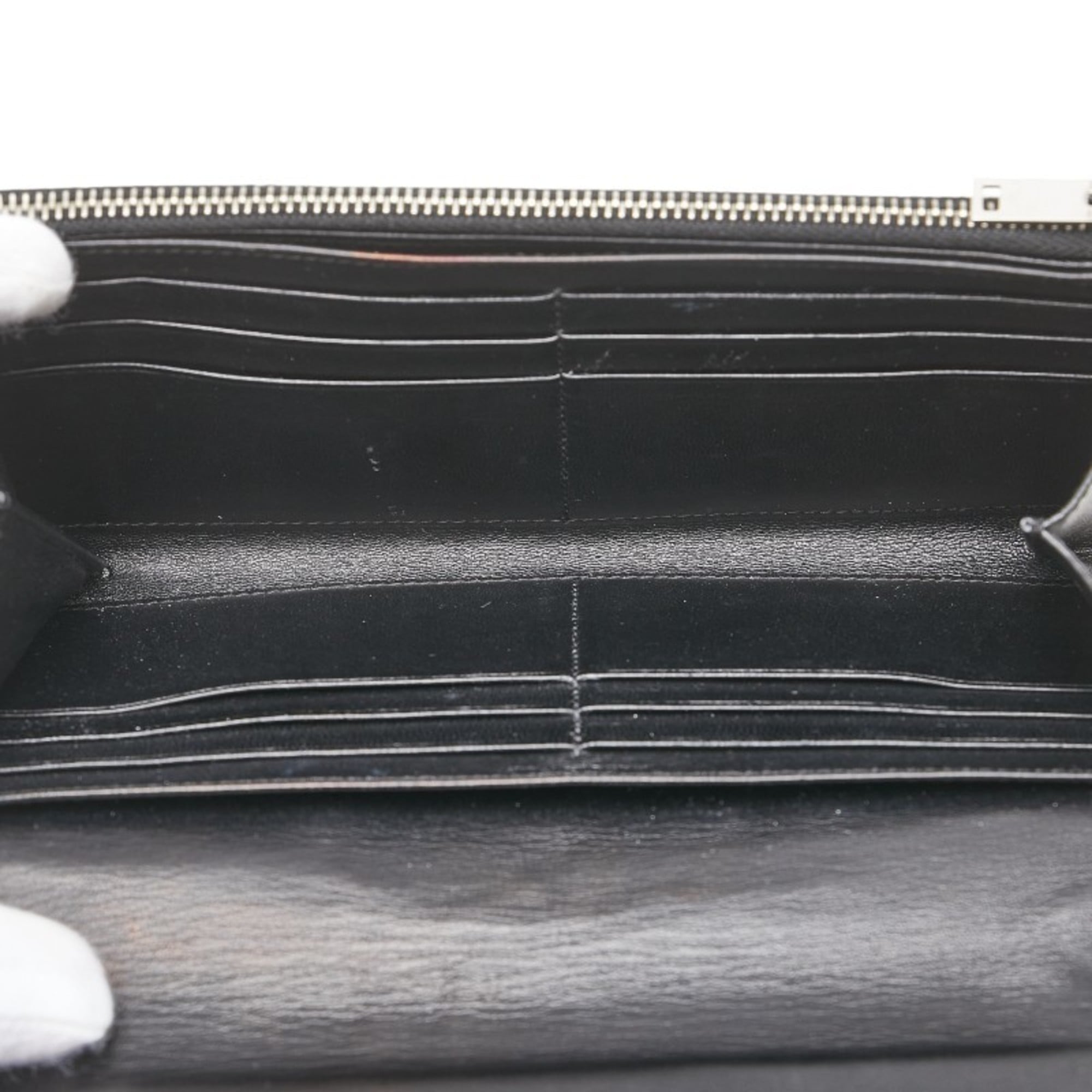 Saint Laurent Black Leather Long Wallet (Bi-Fold) (Pre-Owned)