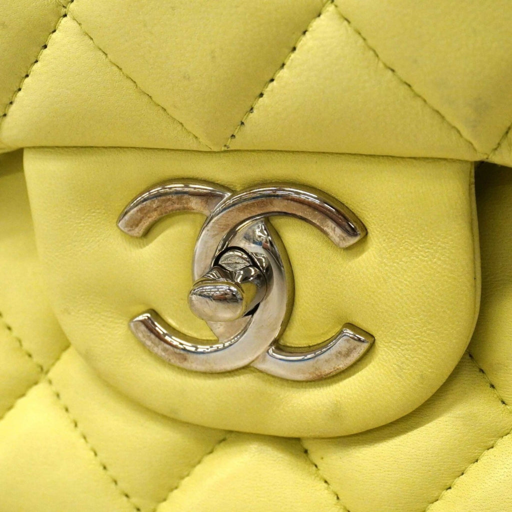 Chanel Lime Yellow Leather Shoulder Bag