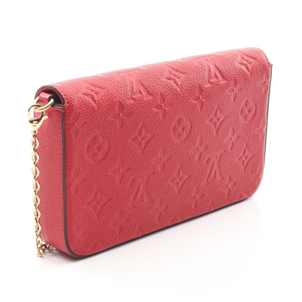 Louis Vuitton Red Color Rouge Monogram Empreinte Leather Pochette Shoulder Bag