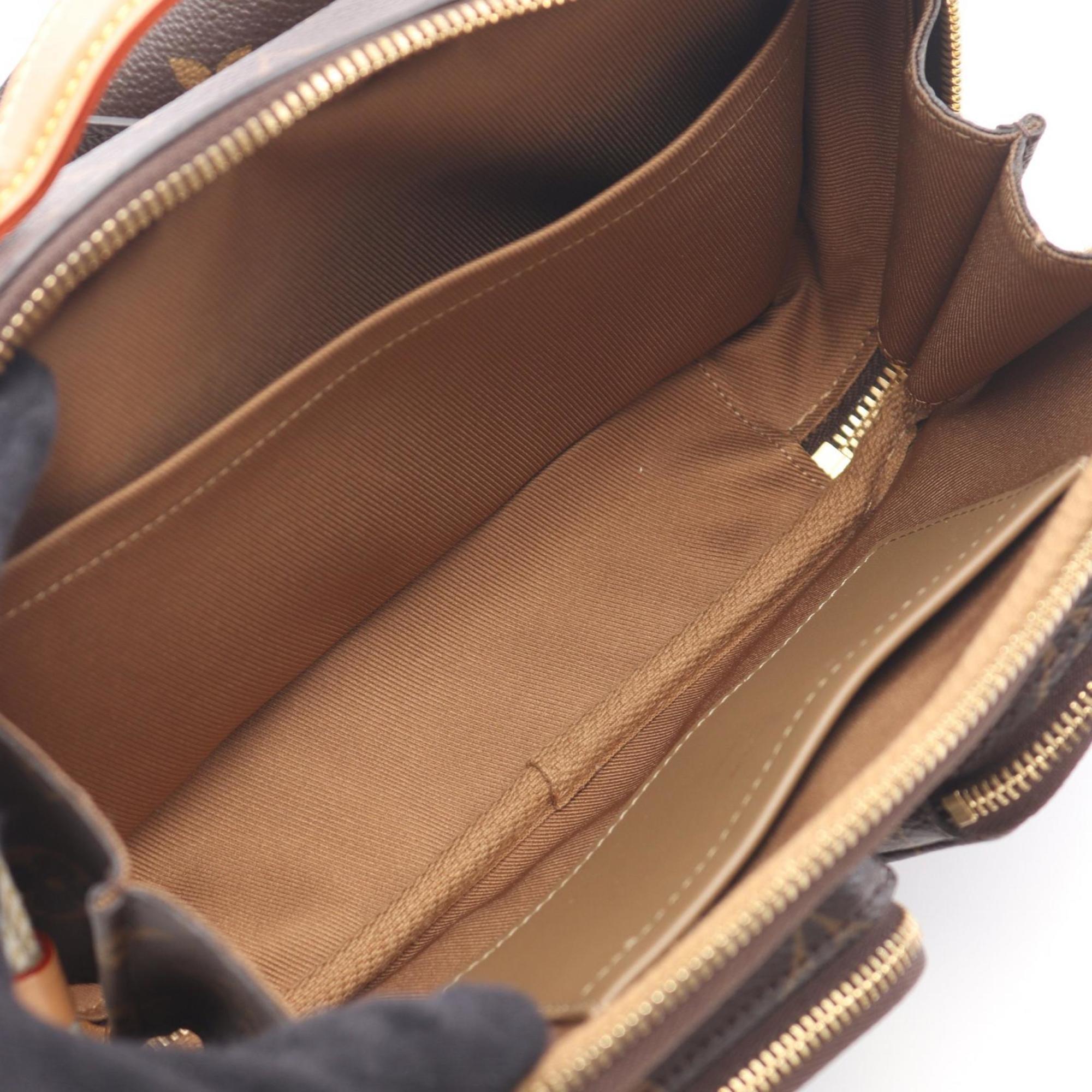 Louis Vuitton Brown Coated Canvas Leather Handbag