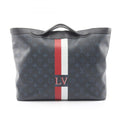 Louis Vuitton Black Multi-Color Navy Coated Canvas Leather Tote Bag