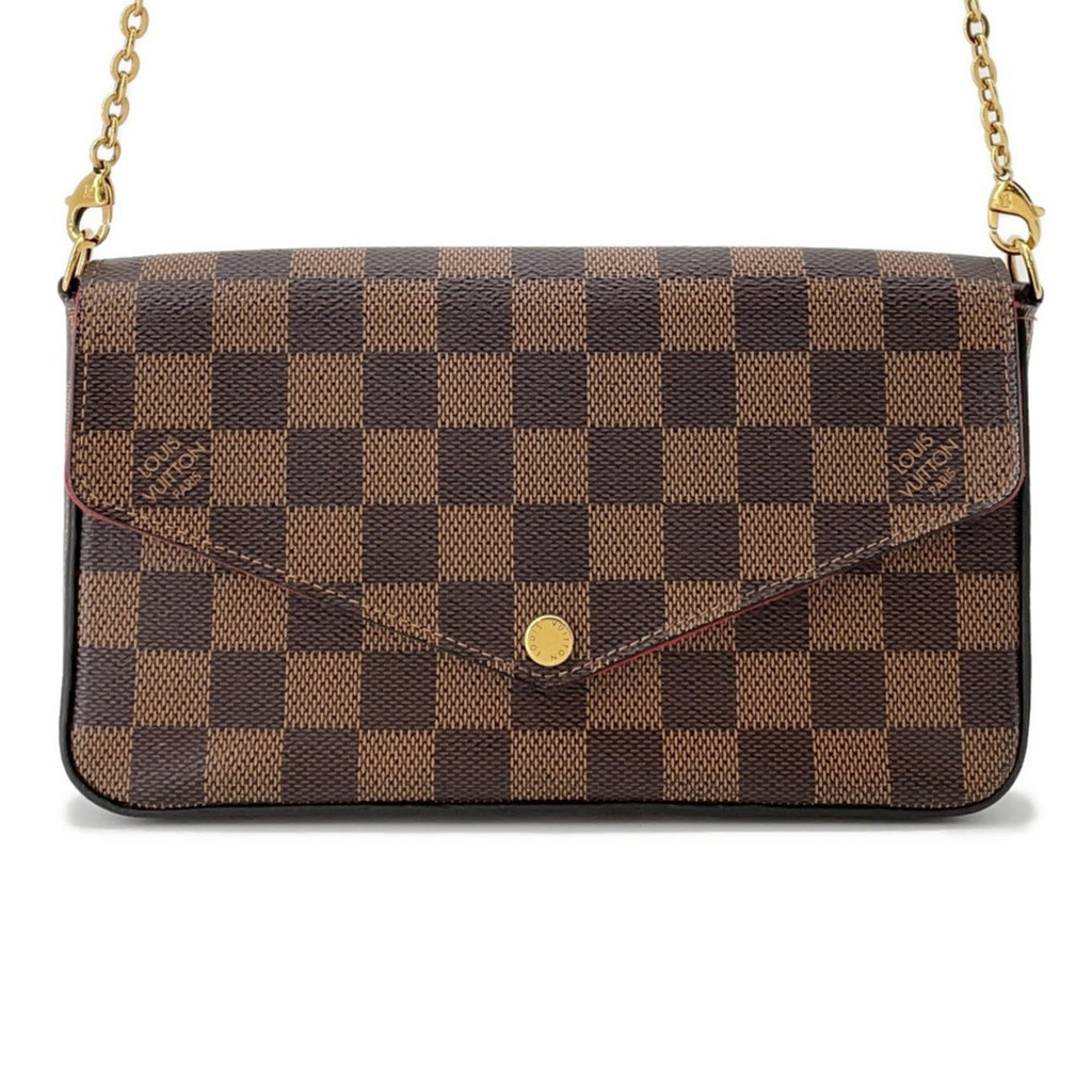 Louis Vuitton Damier Damier Canvas Ebene Red Color Pochette