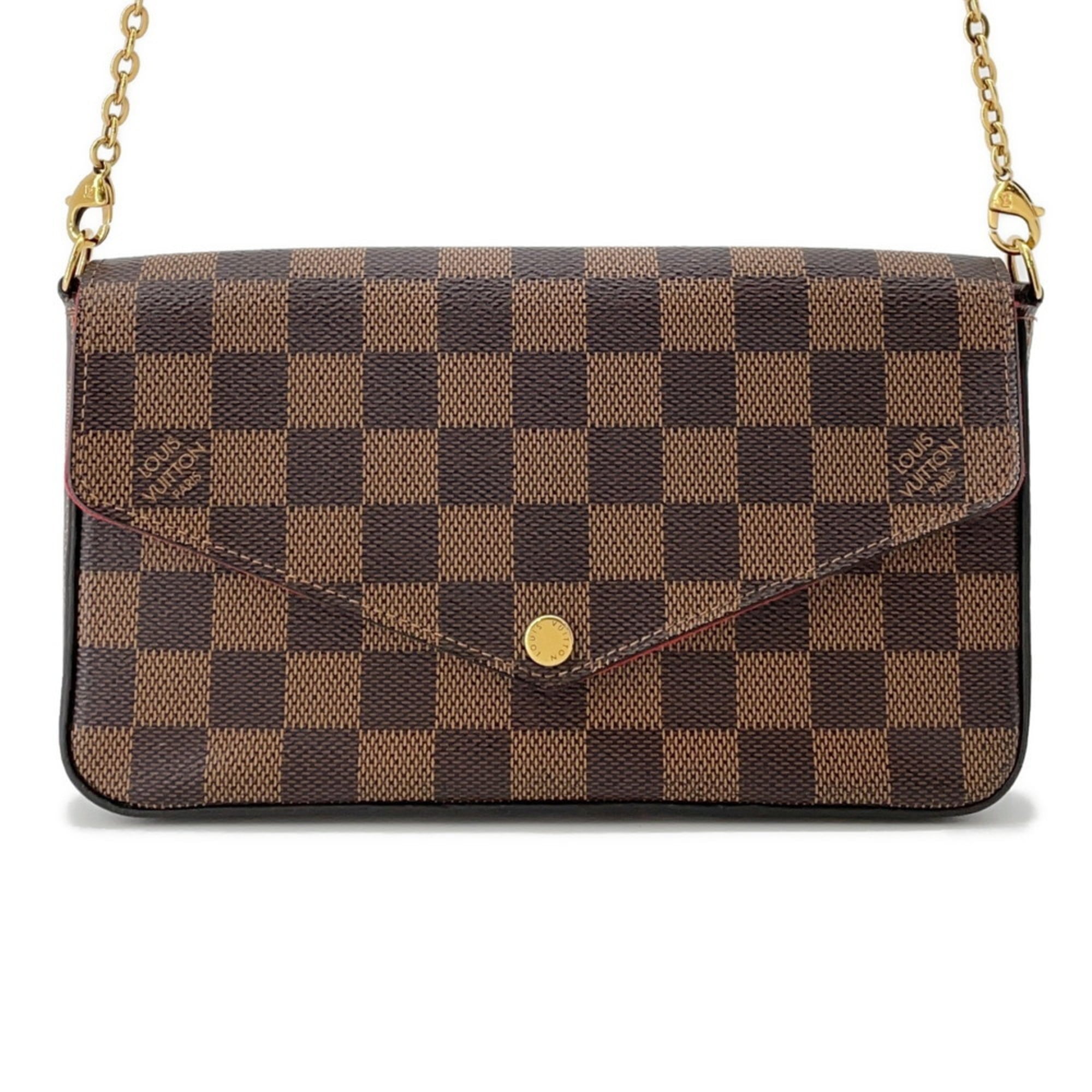 Louis Vuitton Damier Damier Canvas Ebene Red Color Pochette