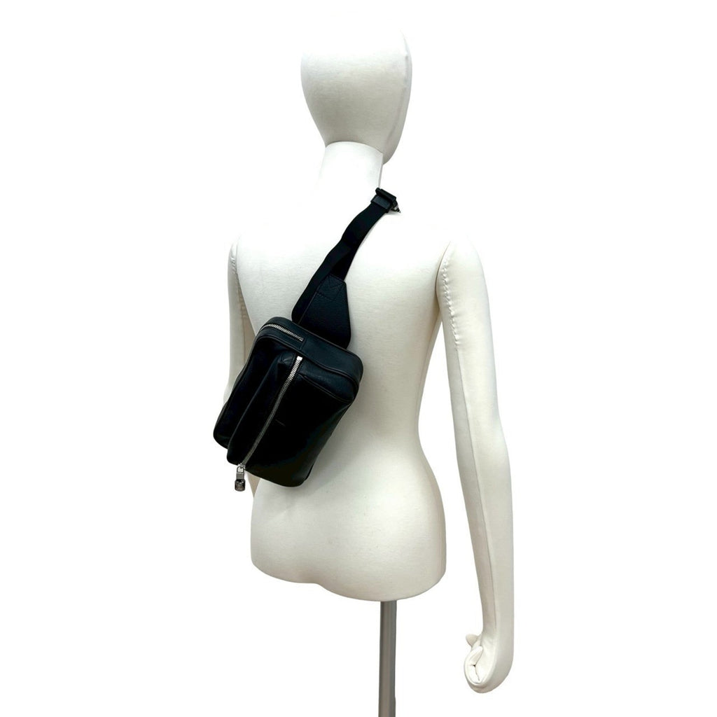 Louis Vuitton Black Leather Shoulder Bag Sling Bag