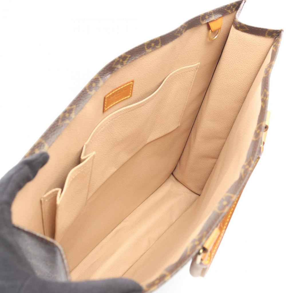 Louis Vuitton Brown Coated Canvas Leather Handbag Tote Bag
