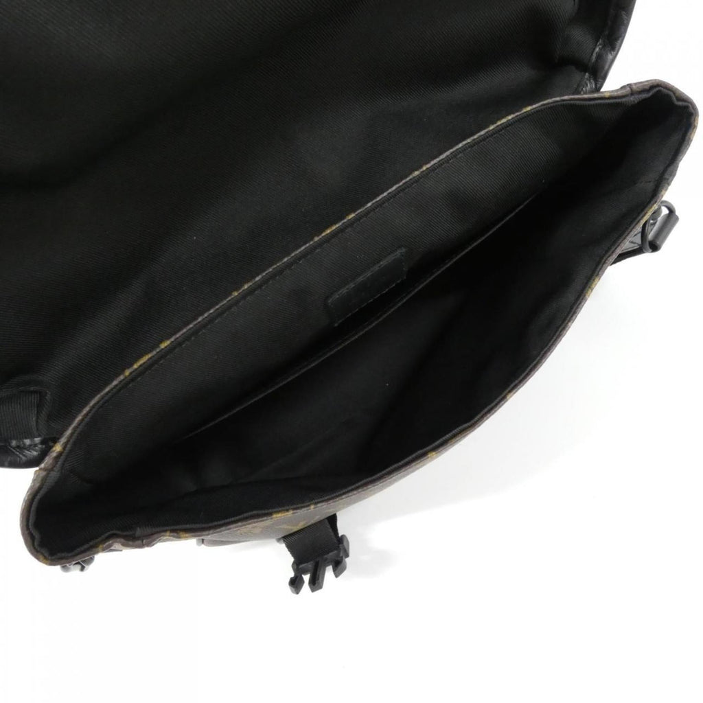 Louis Vuitton Black Brown Coated Canvas Shoulder Bag