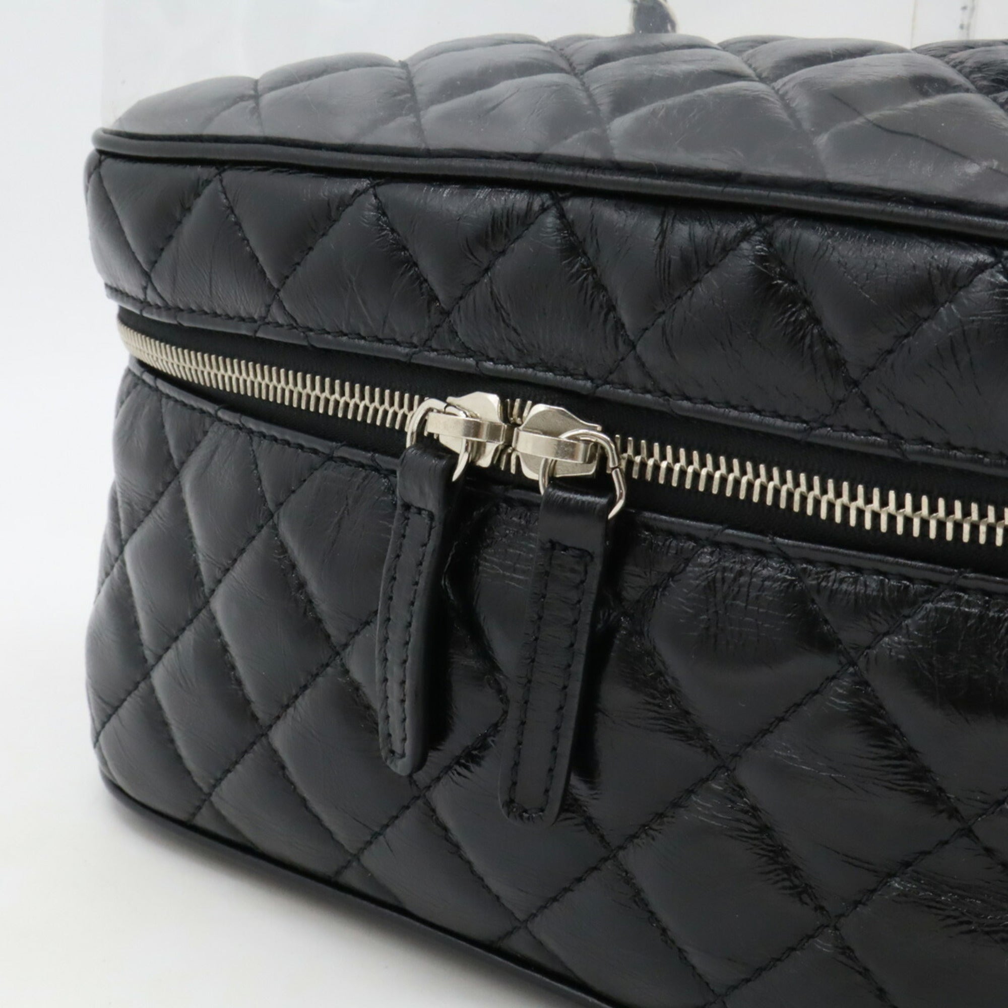 Chanel Black Vinyl Leather Shoulder Bag