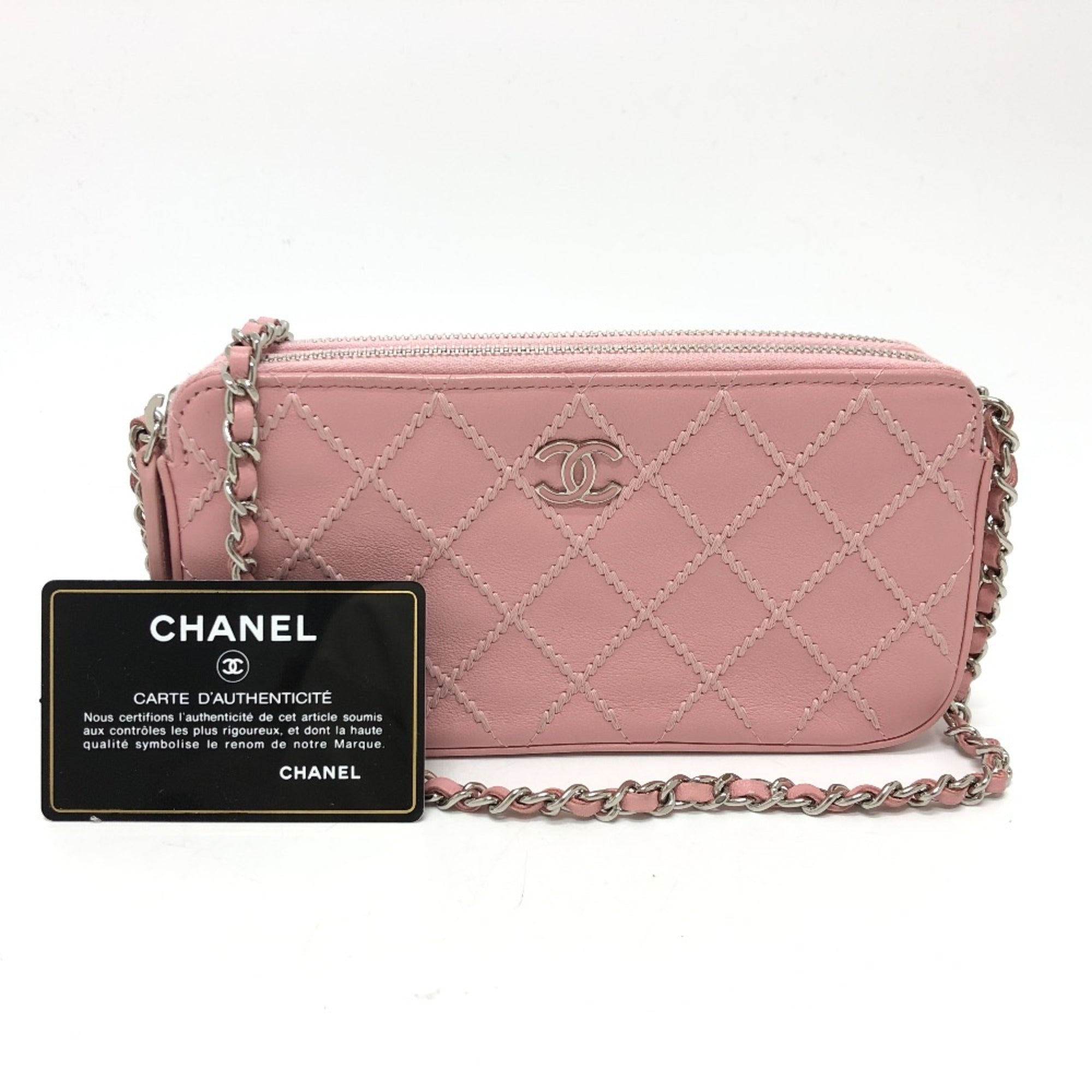 Chanel Pink Leather Shoulder Bag