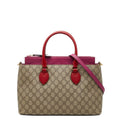 Gucci Beige Pink Red Color Pvc Leather Handbag Shoulder Bag (Pre-Owned)