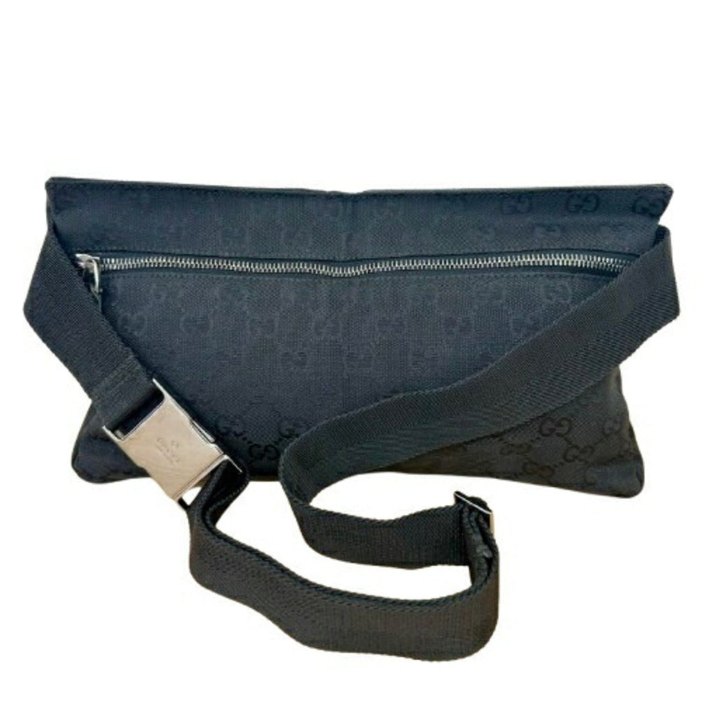 Gucci Black Canvas Shoulder Bag Sling Bag (Pre-Owned)
