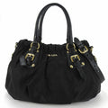 Prada Black Nylon Leather Handbag