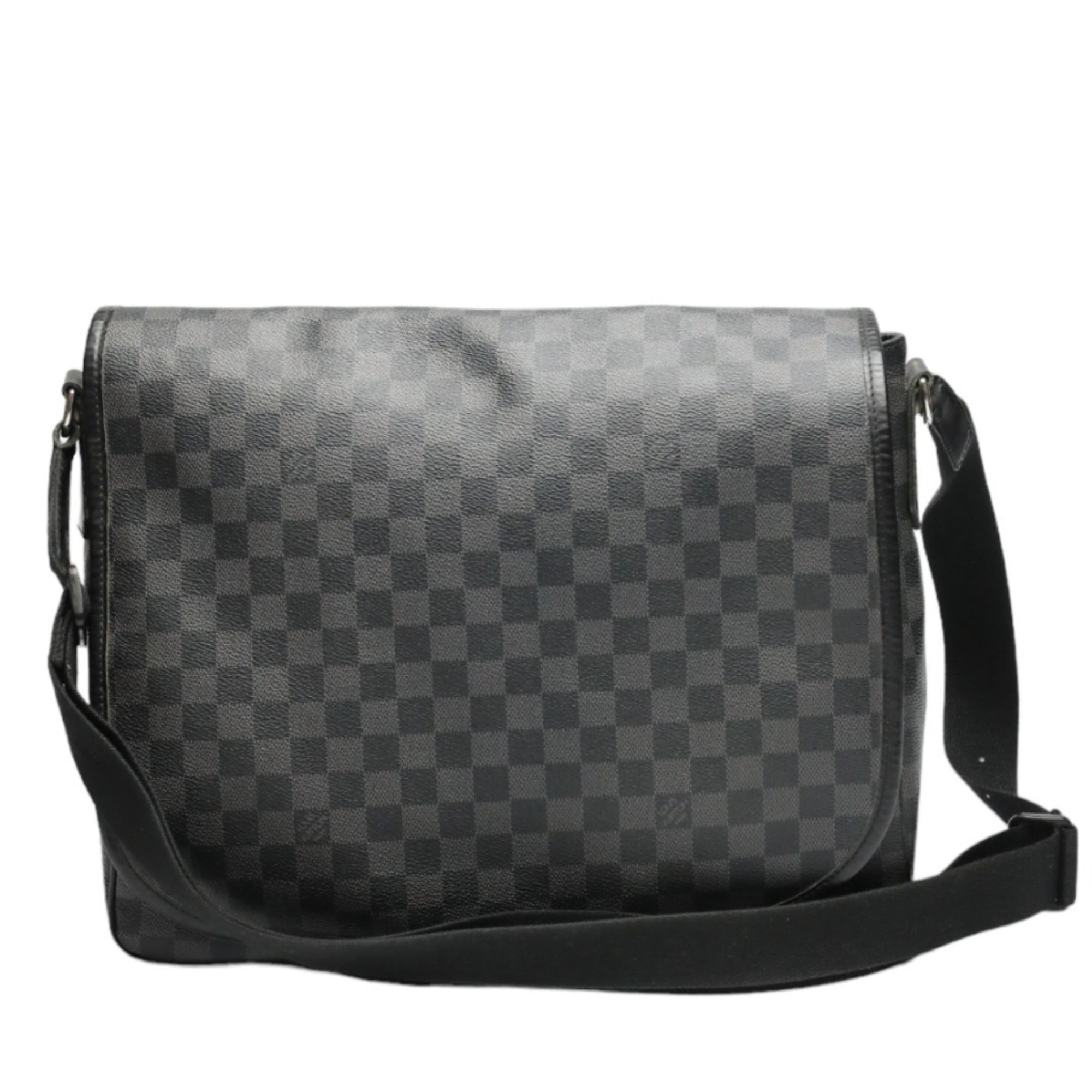 Louis Vuitton Damier Graphite Black Leather Shoulder Bag