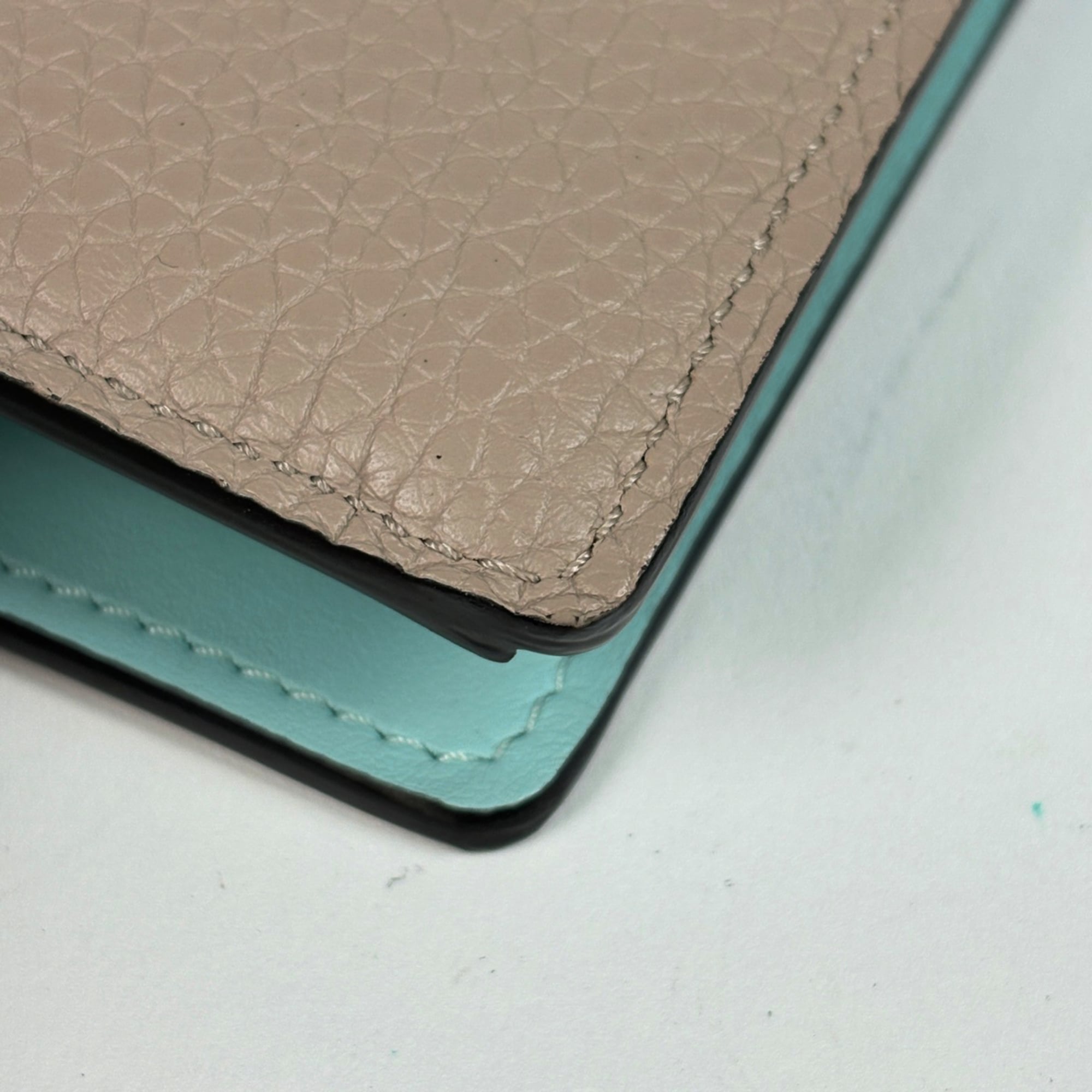 Louis Vuitton Galle Light Blue Leather Long Wallet