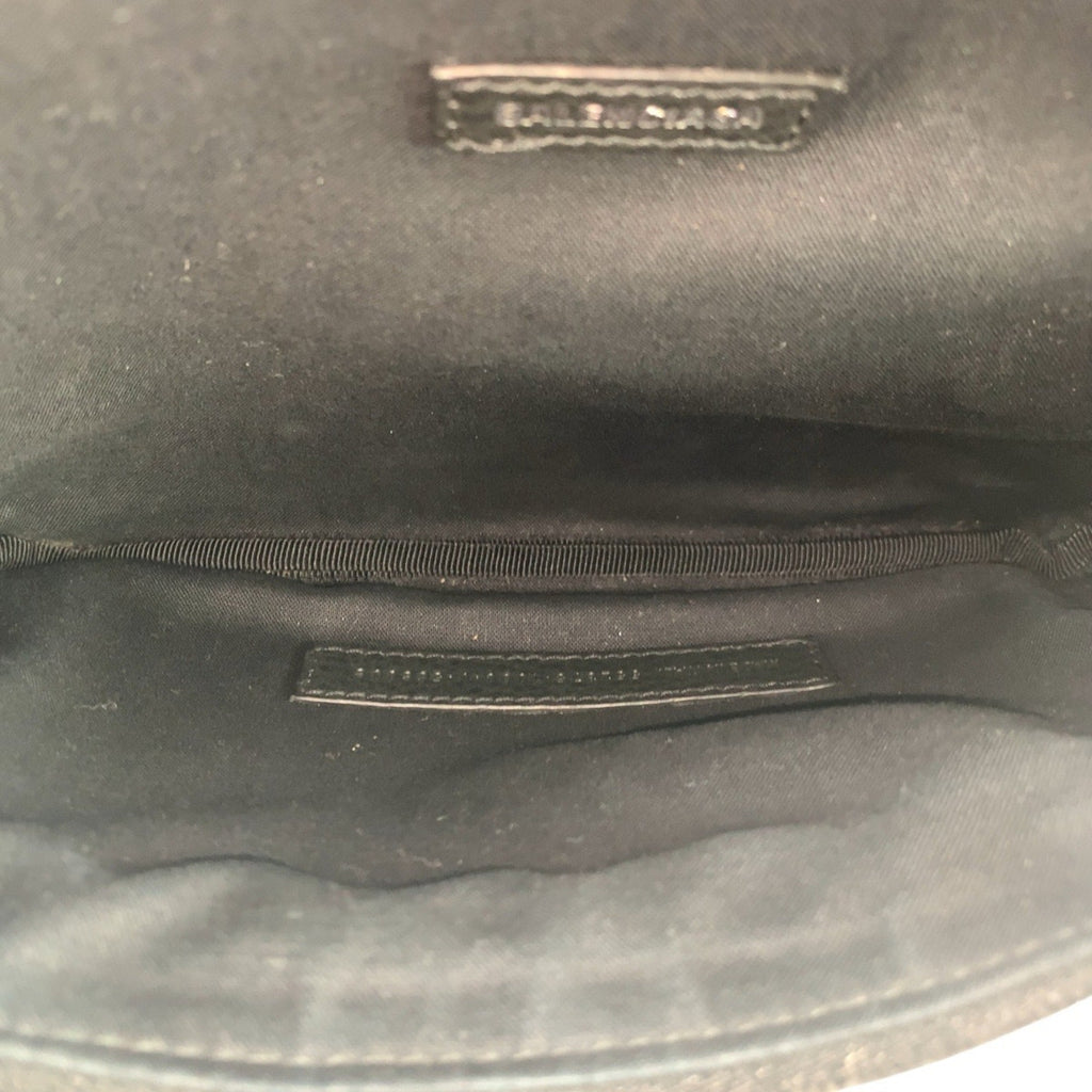 Balenciaga Black White Leather Fanny Pack Sling