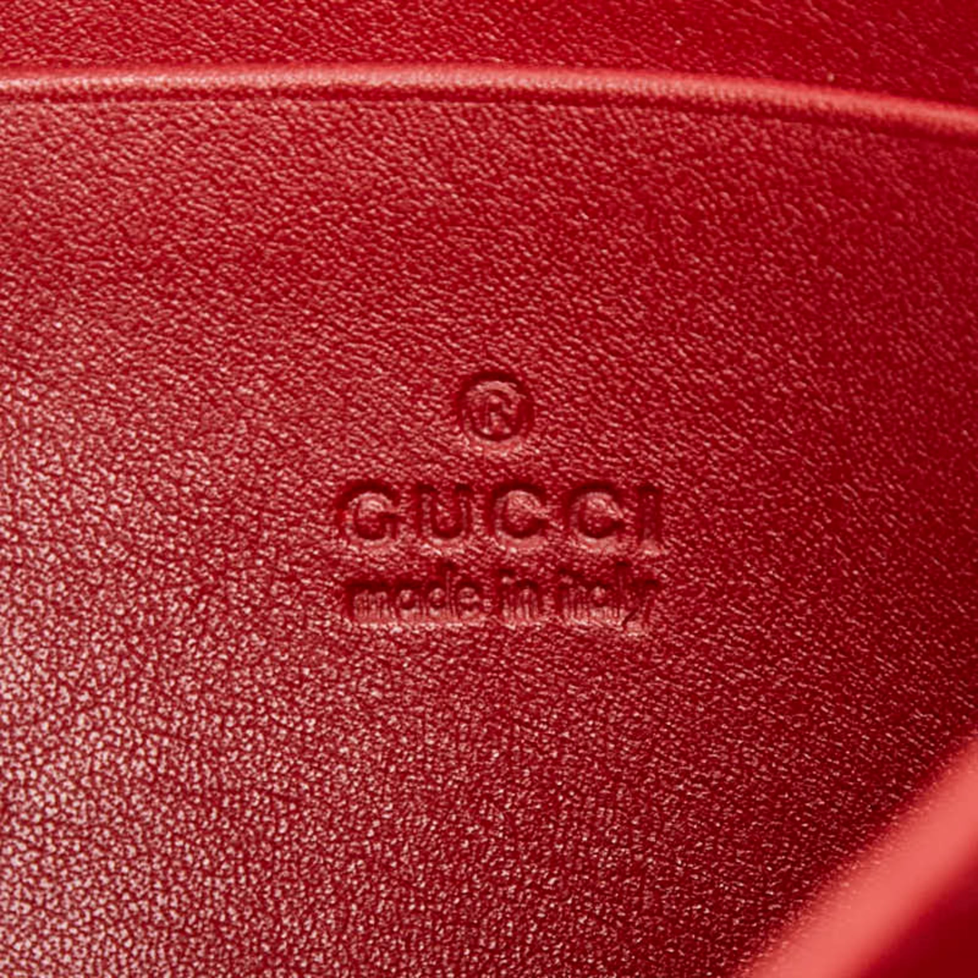 Gucci Red Color Leather Shoulder Bag (Pre-Owned)