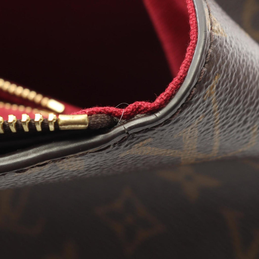 Louis Vuitton Brown Pvc Coated Canvas Leather Handbag