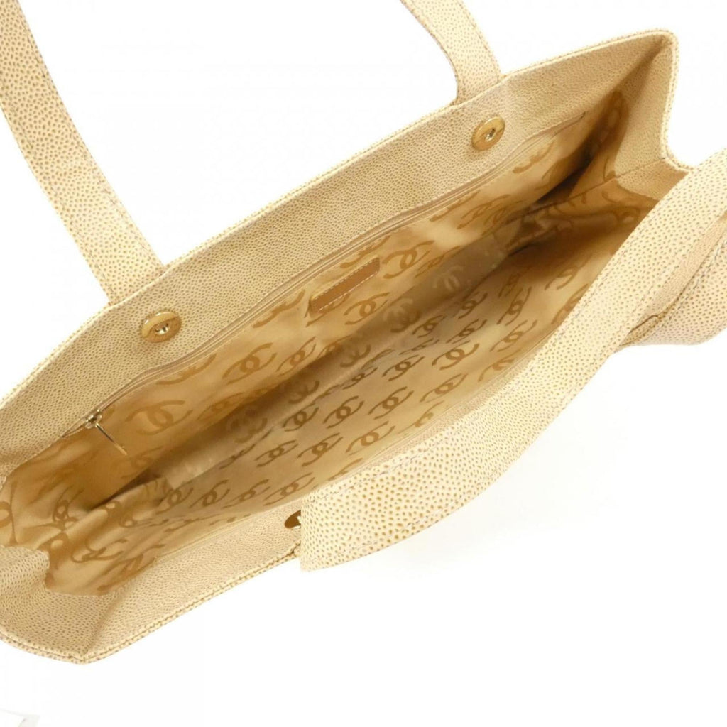 Chanel Beige Caviar Leather Handbag