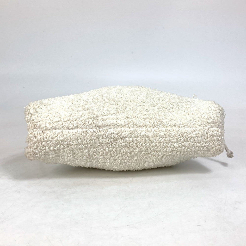 Bottega Veneta White Nylon Leather Pochette Shoulder Bag