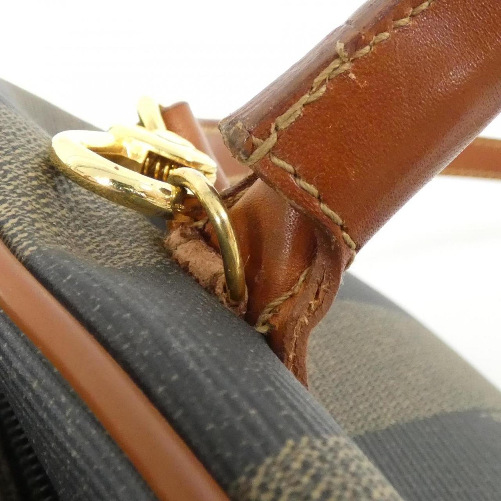 Fendi Brown Coated Canvas Handbag