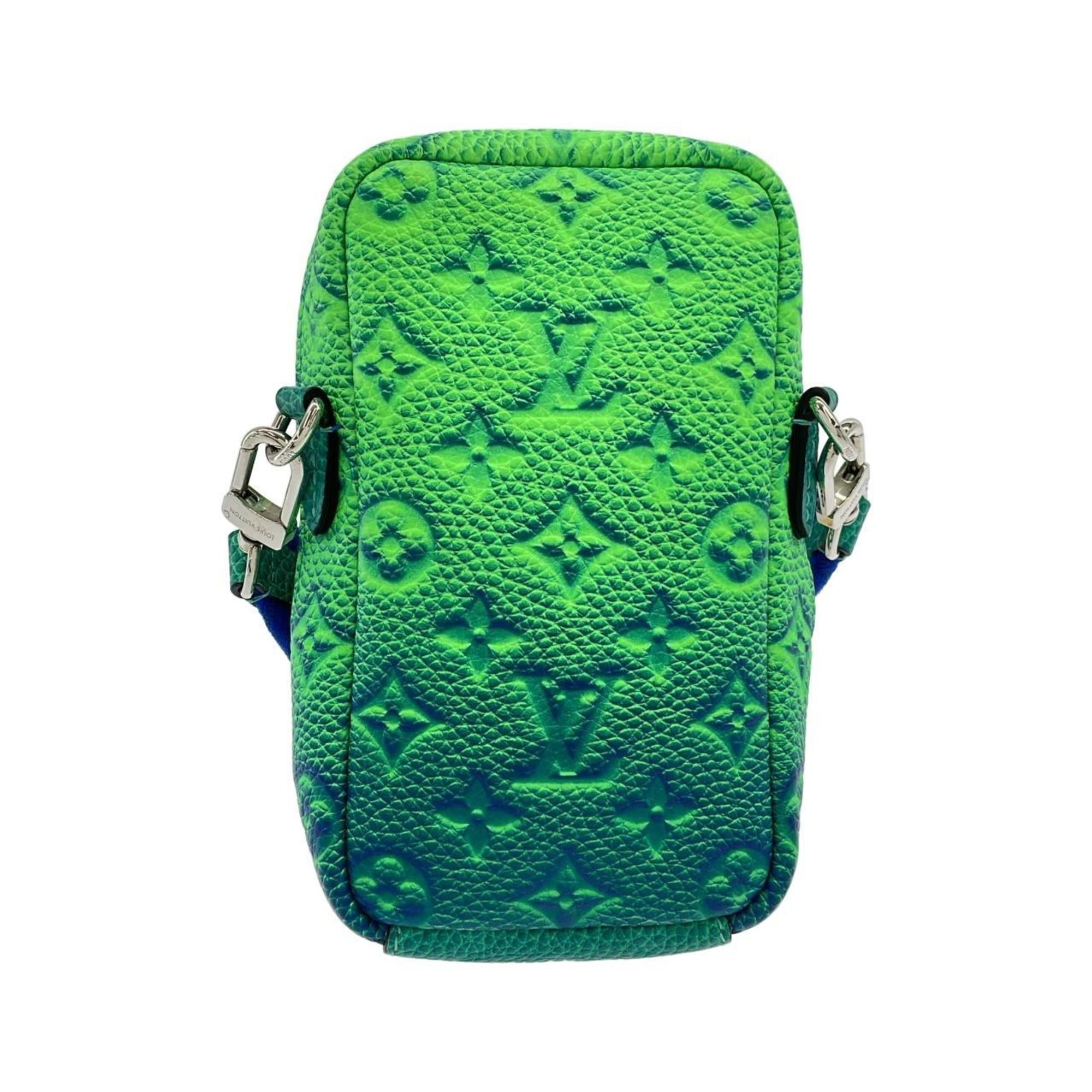 Louis Vuitton America’S Cup Blue Vert Leather Phone Wallet