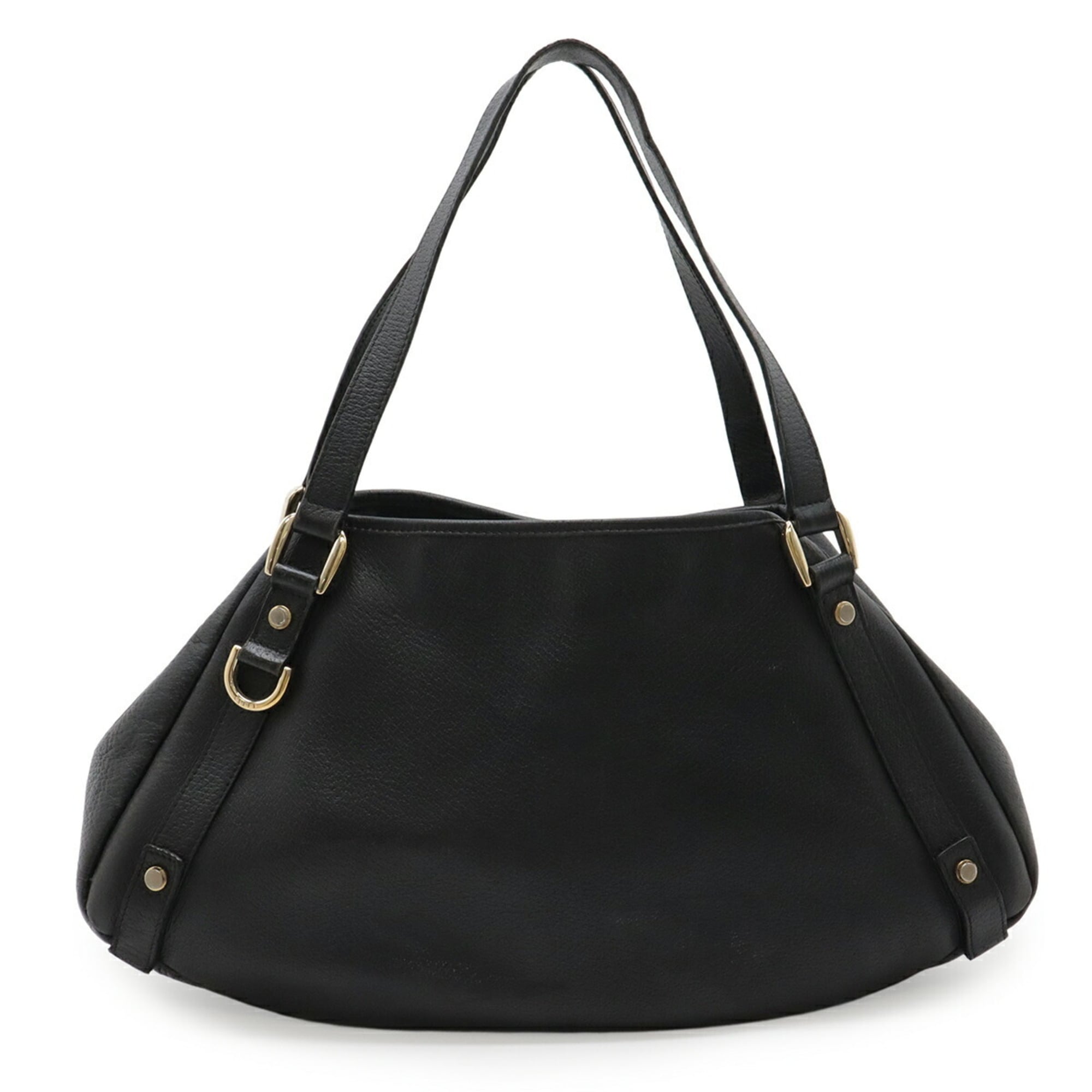 Gucci Abbey Black Leather Shoulder Bag Tote Bag (Pre-Owned)