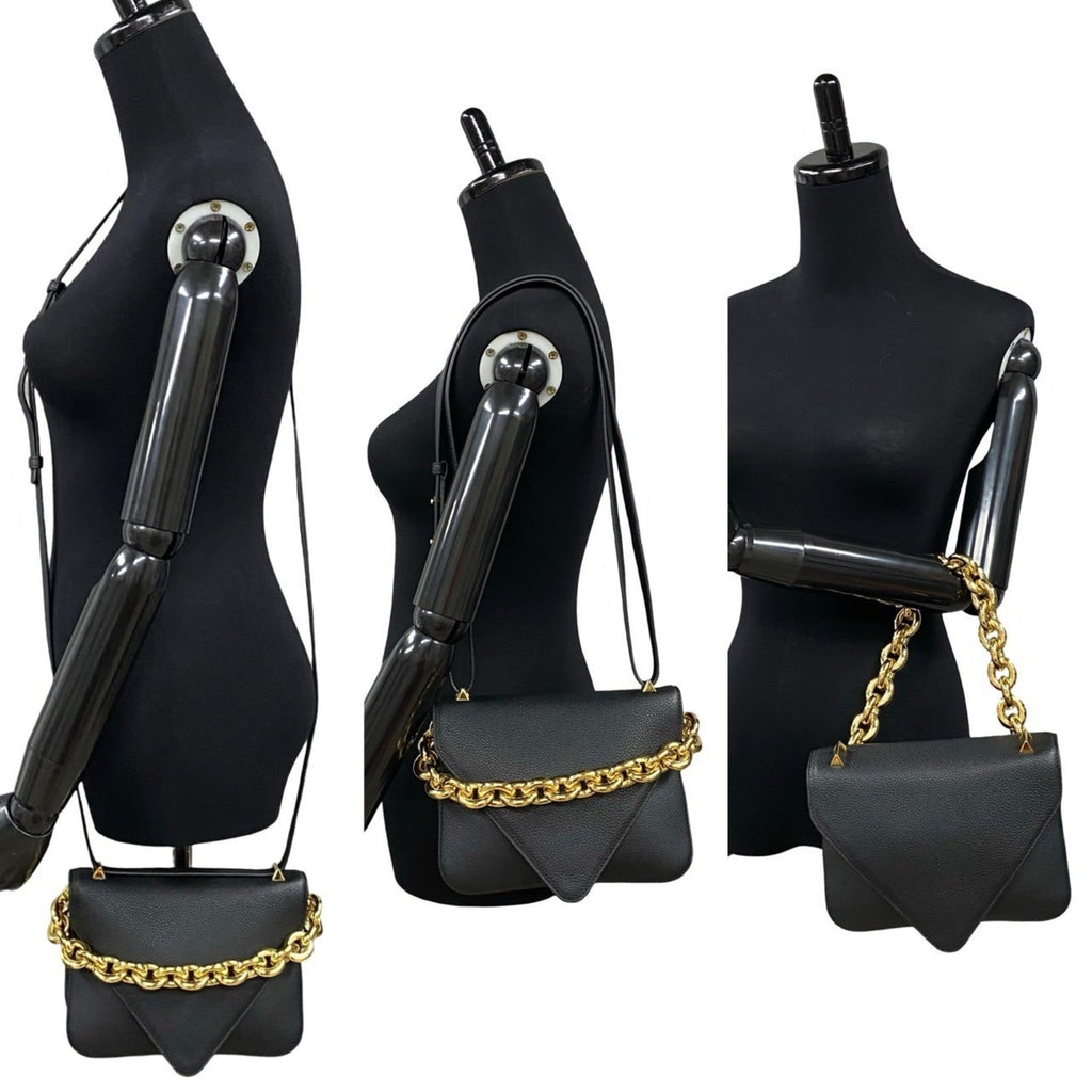 Bottega Veneta Black Leather Handbag Shoulder Bag