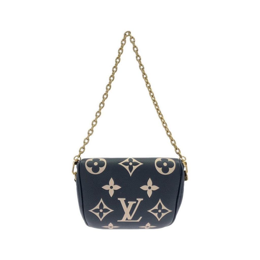 Louis Vuitton Cream Navy Leather Handbag