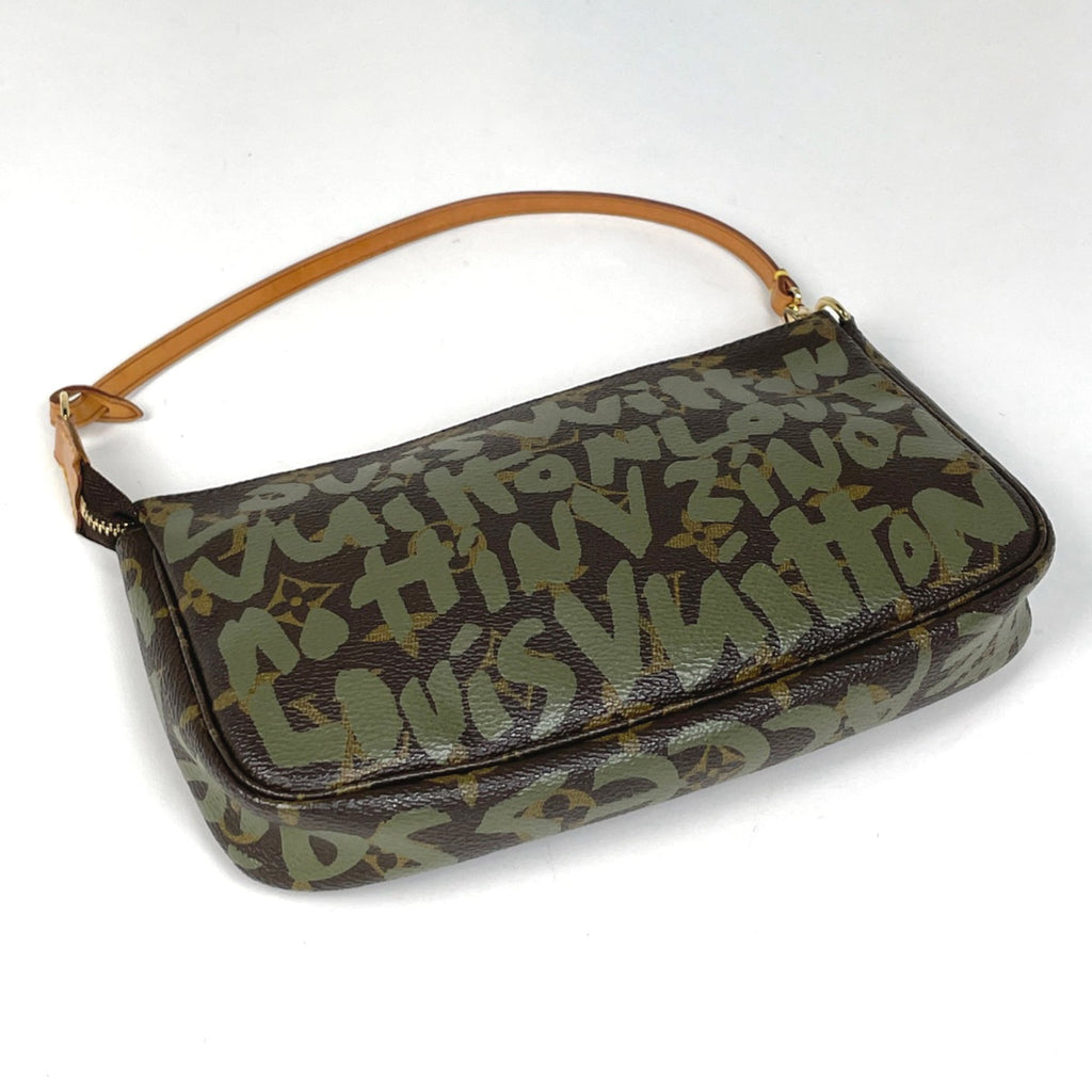 Louis Vuitton Brown Khaki Monogram Graffiti Pochette Pouch