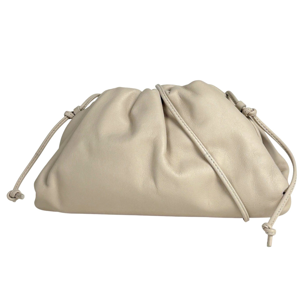 Bottega Veneta Ivory Leather Pouch Shoulder Bag