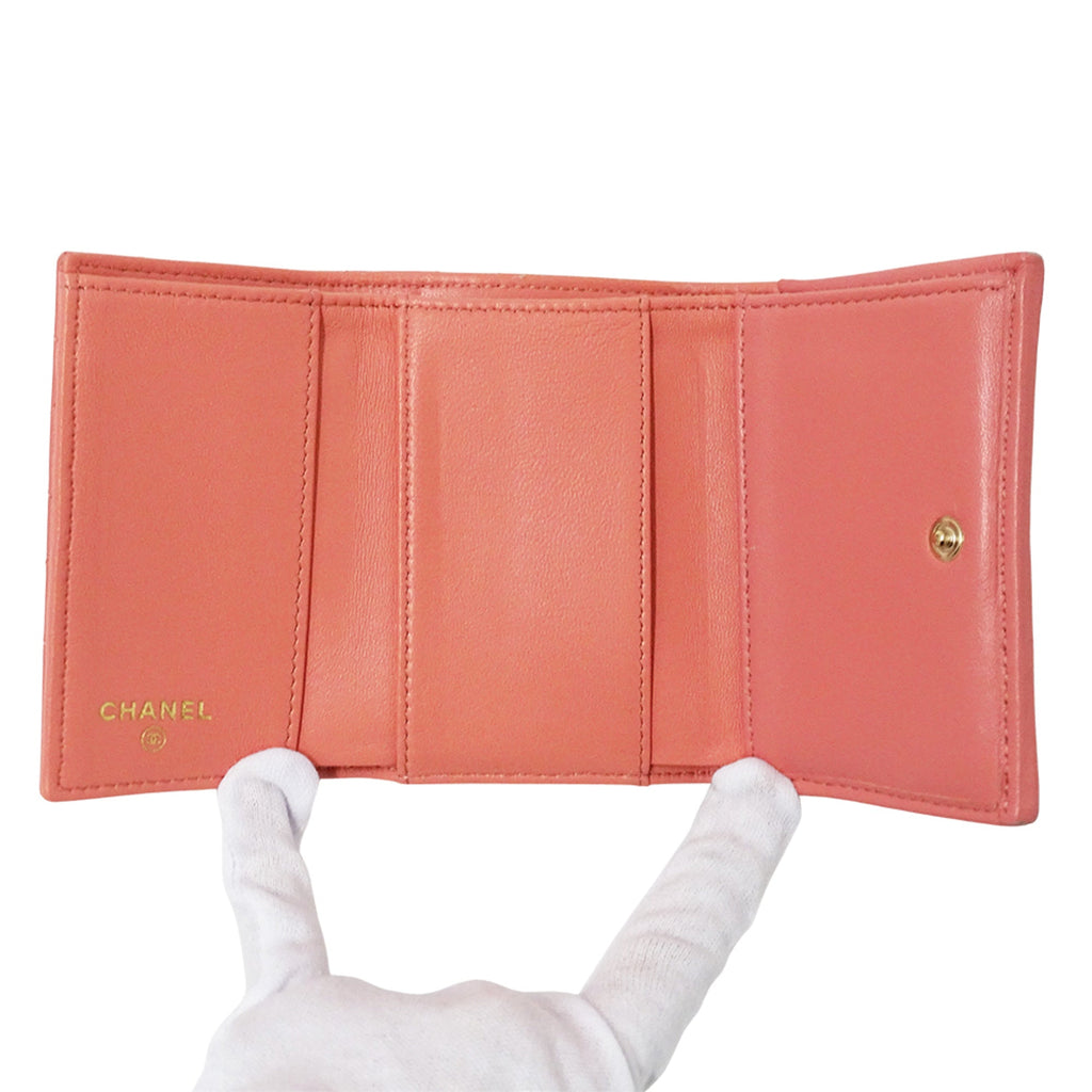 Chanel Pink Leather Wallet (Tri-Fold)