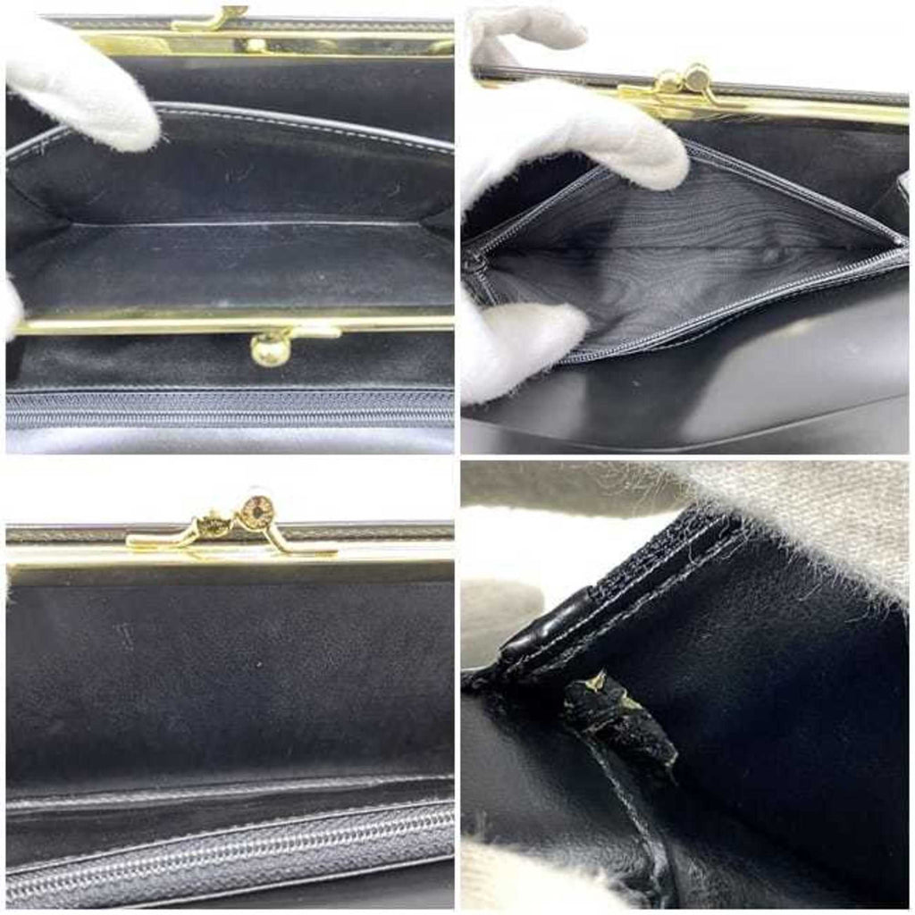 Celine Black Brown Pvc Leather Long Wallet (Bi-Fold)