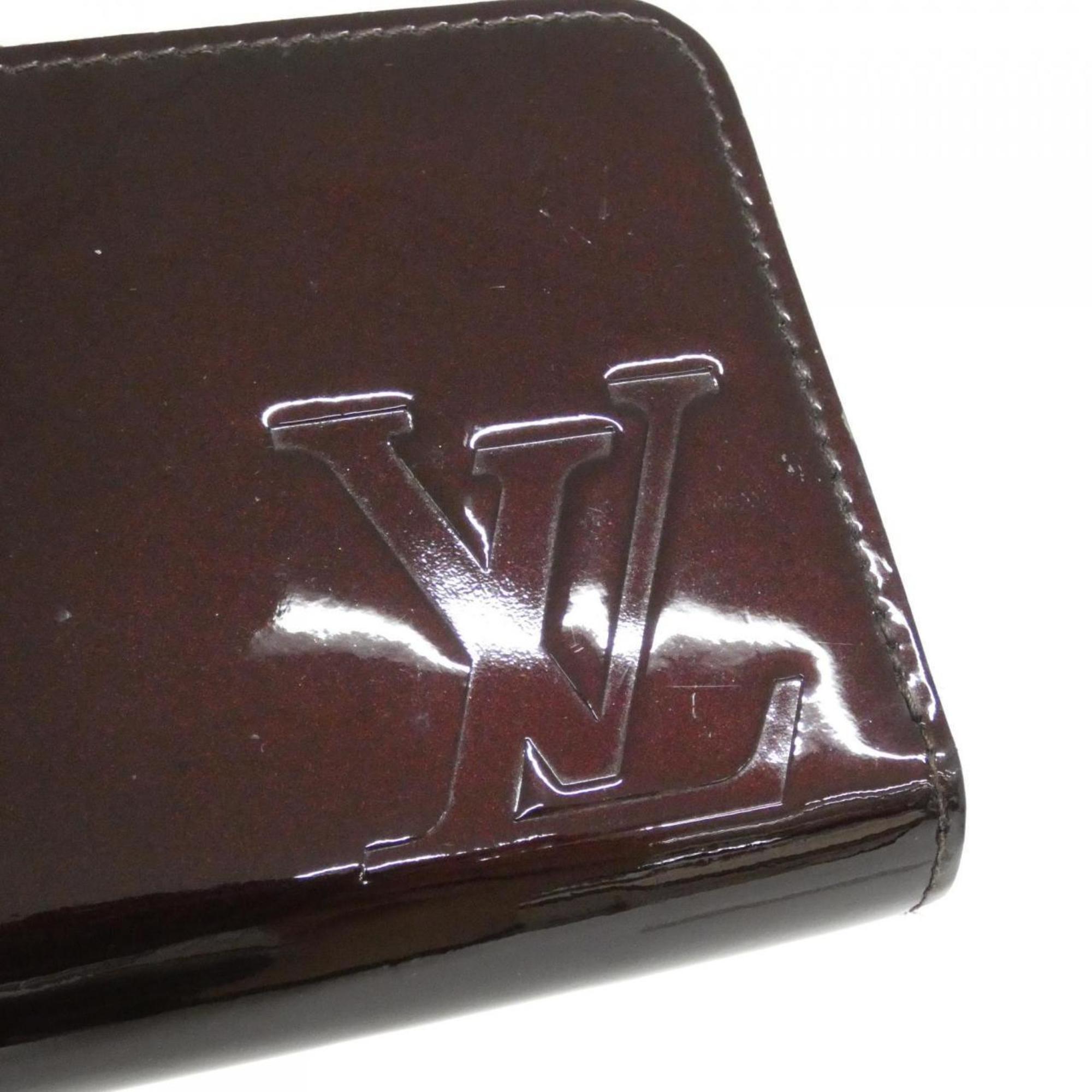 Louis Vuitton Dark Brown Magenta Pink Leather Long Wallet