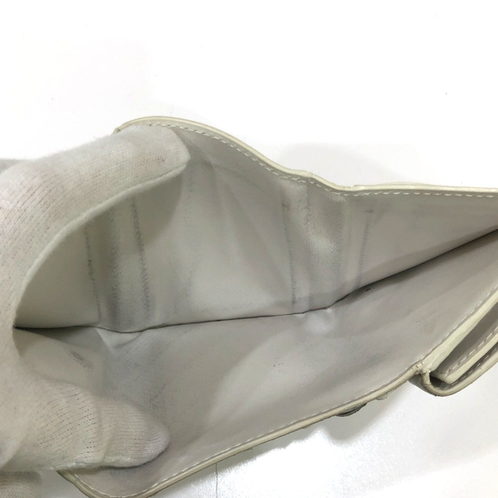 Bottega Veneta White Leather Wallet (Tri-Fold)