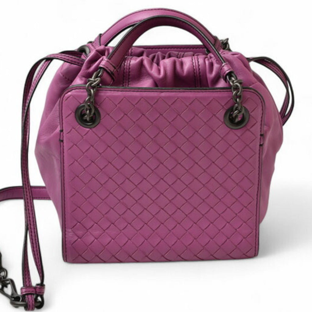 Bottega Veneta Purple Leather Handbag Shoulder Bag